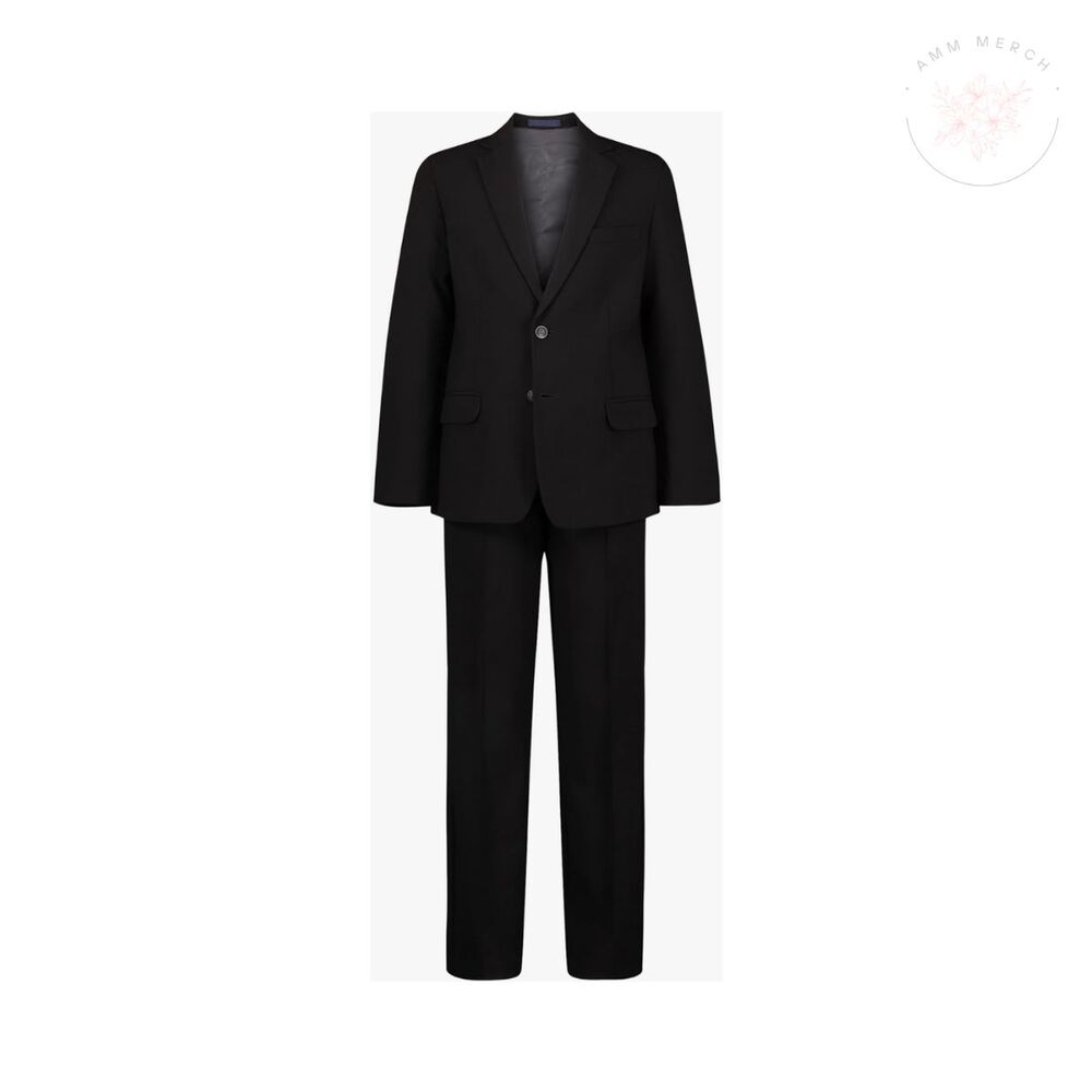 Nautica Boy 2 Piece Black Formal Suit Blazer Jacket Sz 10 Zip Button Closure NWT